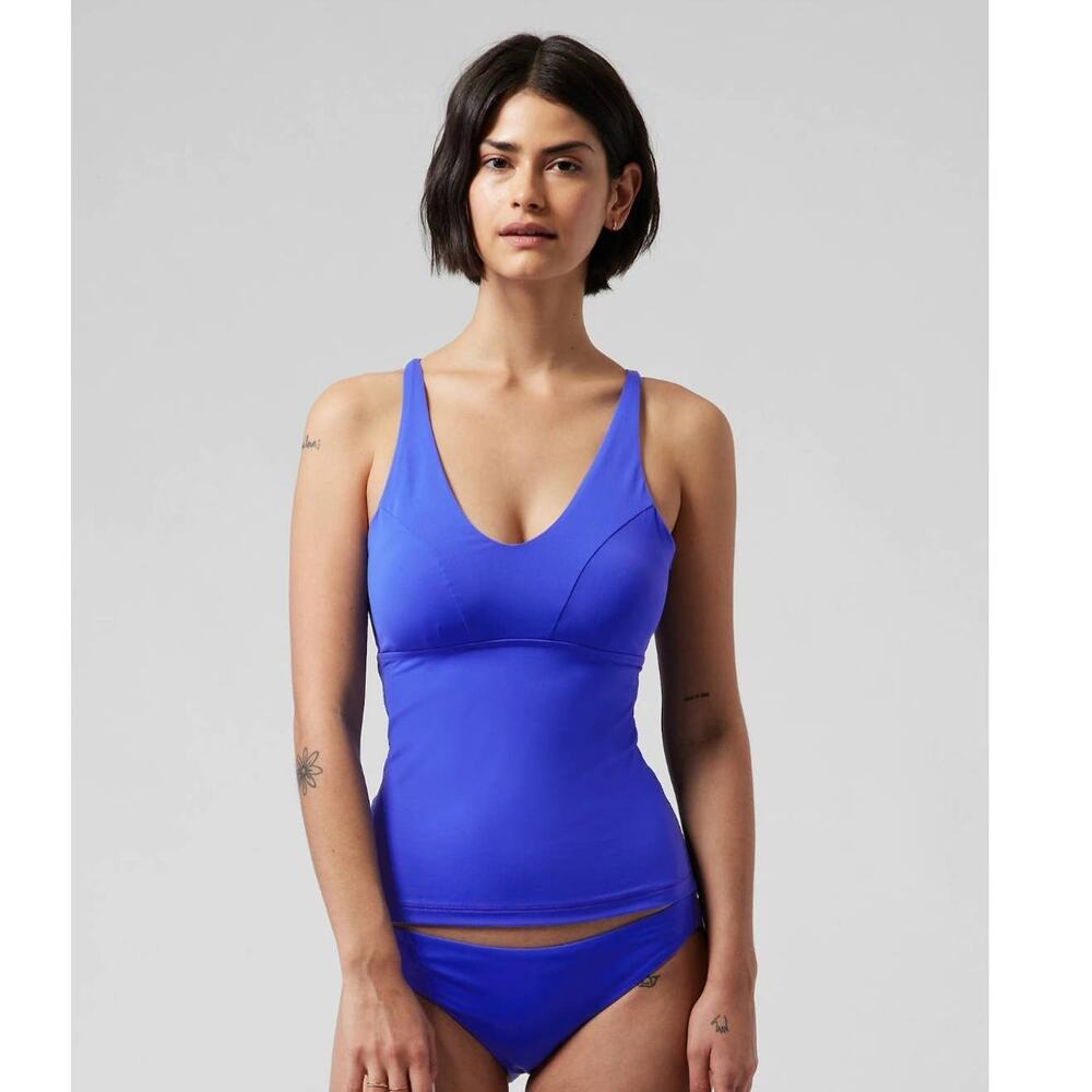 NWT Athleta Triangle Tankini bikini top  - SMALL D DD - cerulean blue - SMALL DD